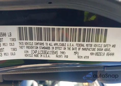 2014 Jeep Cherokee Latitude из США, поврежденный, VIN 1C4PJLCS3EW115545